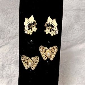 Claire’s butterfly post earrings, set of 2